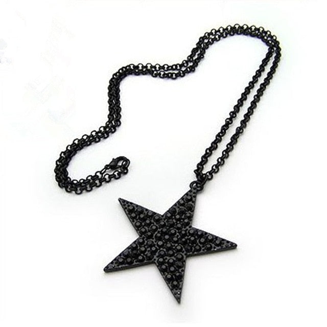 Black Pentagon Five-pointed Star Necklace