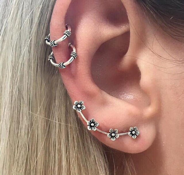 Punk Style Silver Color Earring Sets