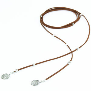 Brown Black Leather Choker Necklaces