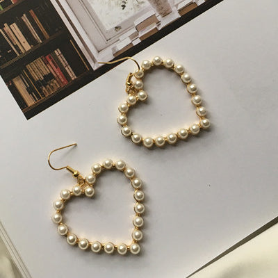 Gold Color Love Heart Earrings