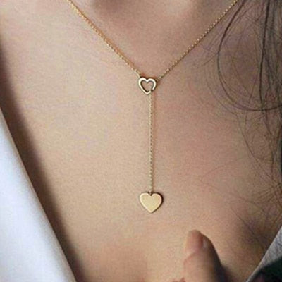 Love Heart Adjustable Pentagram Gold color Necklace