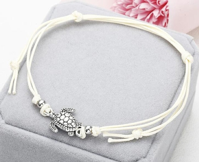 Turtle Shaped Charm Rope String Anklets