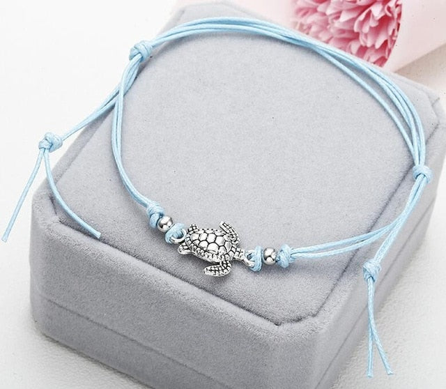 Turtle Shaped Charm Rope String Anklets