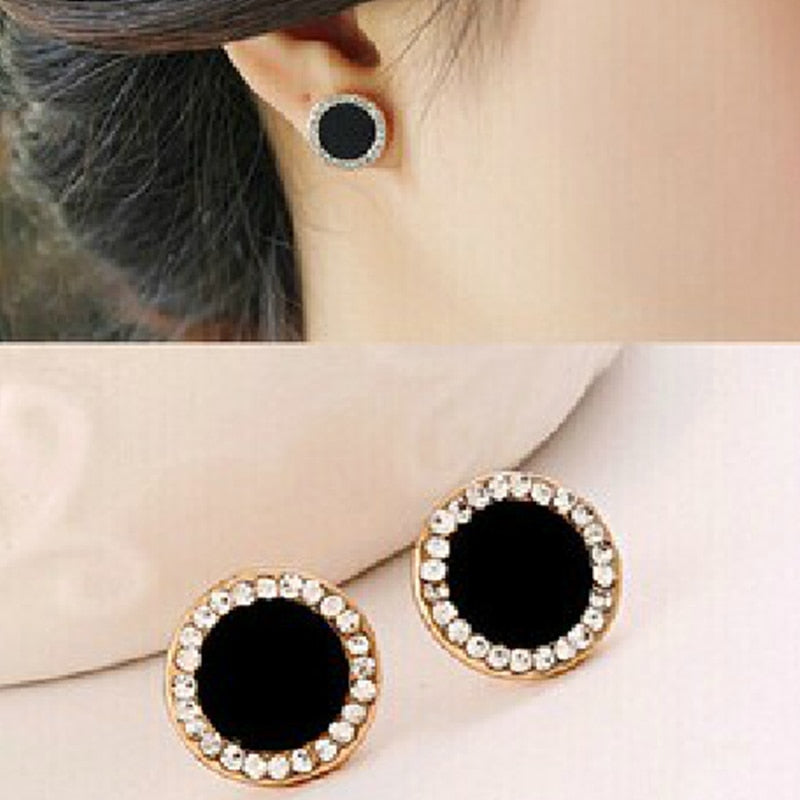 Black Crystal Earrings For Women