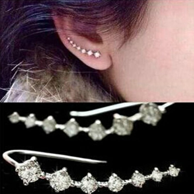 E0409 Fashion Shiny Crystal Stud Earrings Dipper Earrings For Women Girl Statement Ear Jewelry Exquisite Gift Hot Sale Wholesale